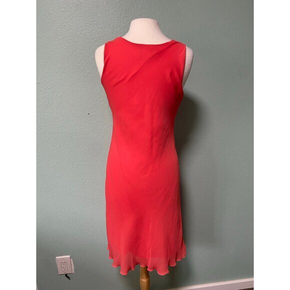 Vintage Giorgio Fiorlini Women's Peach Orange‎ Drap Dress Size 10 - Picture 2 of 10